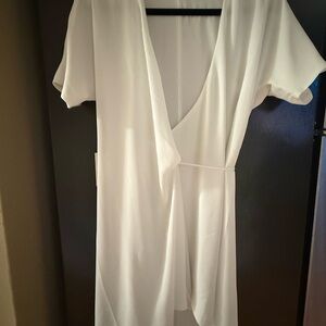 Aritzia NWT Babaton white Mini Wrap Dress